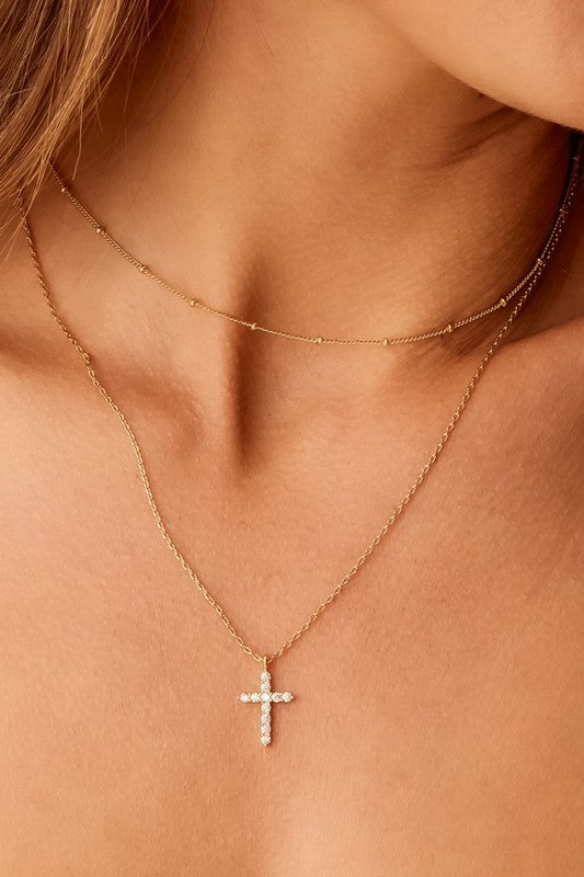 Collar doble cruz