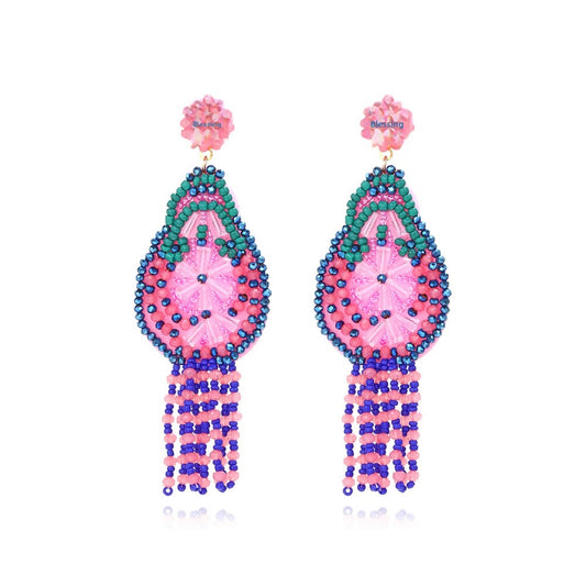 Aretes rosas brillos