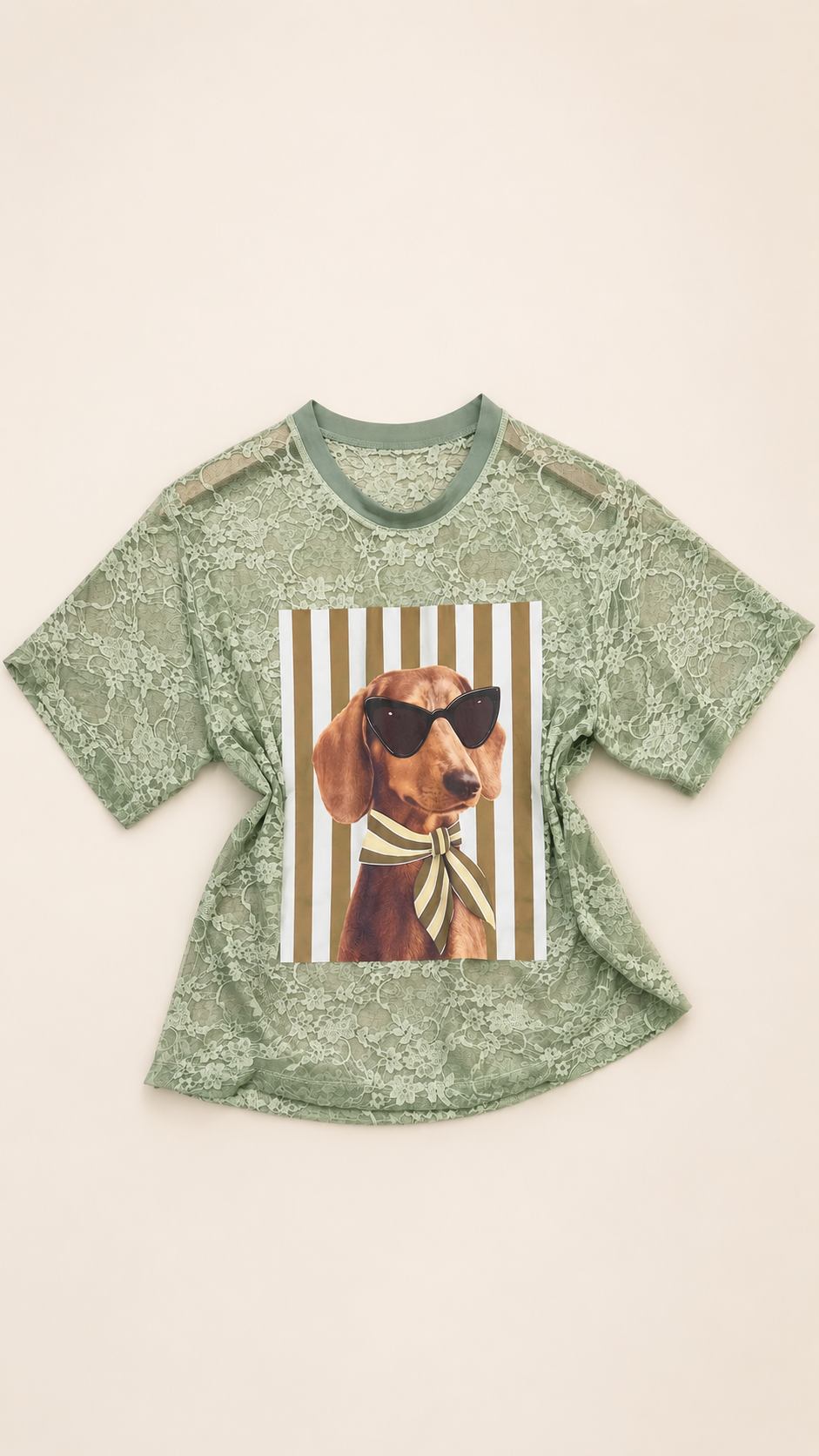 Blusa verde encaje perrito