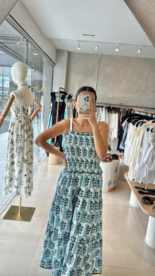 Maxi vestido Aqua flores