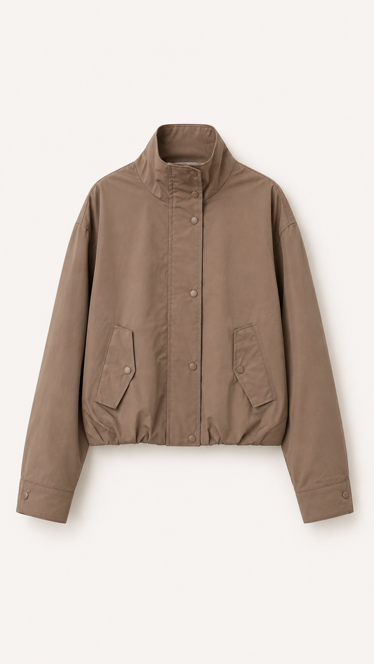 Pre order Chaqueta funnel neck camel