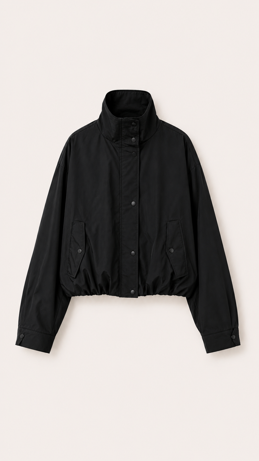 Pre order Chaqueta funnel neck negra