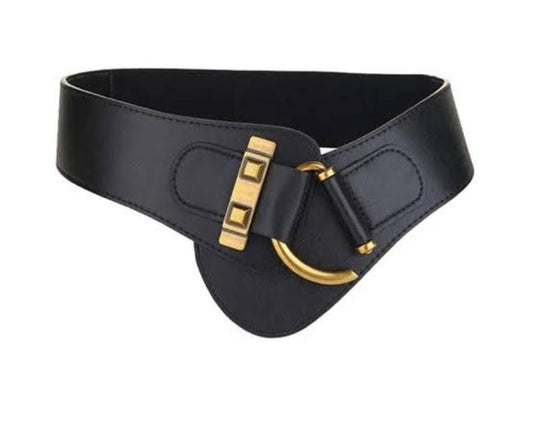 Cinturon negro con dorado