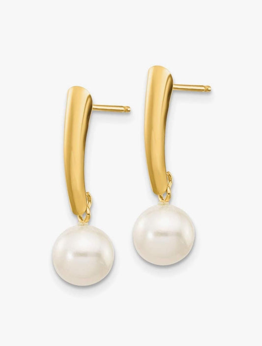 Aretes dorados con perla