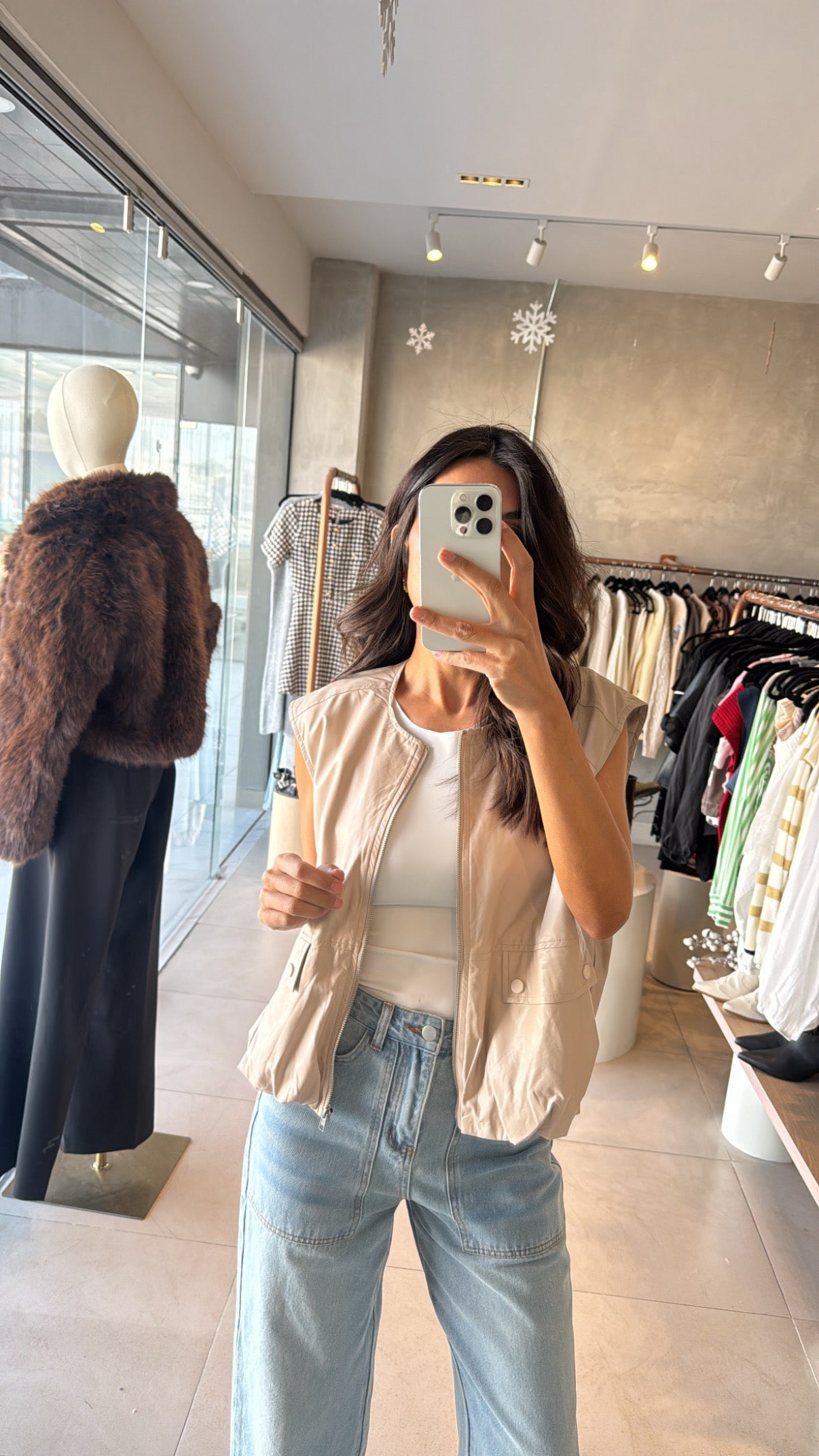 Chaleco bombero vinipiel beige