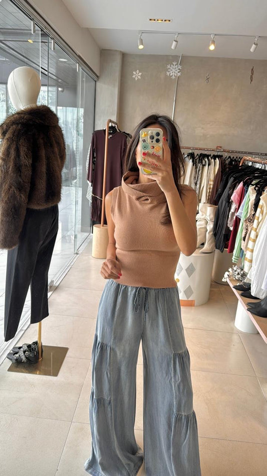 Top camel cuello de tortuga