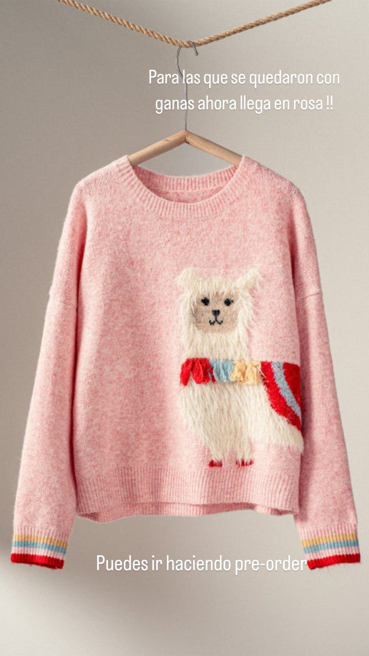 Pre-order suéter llamas Rosa