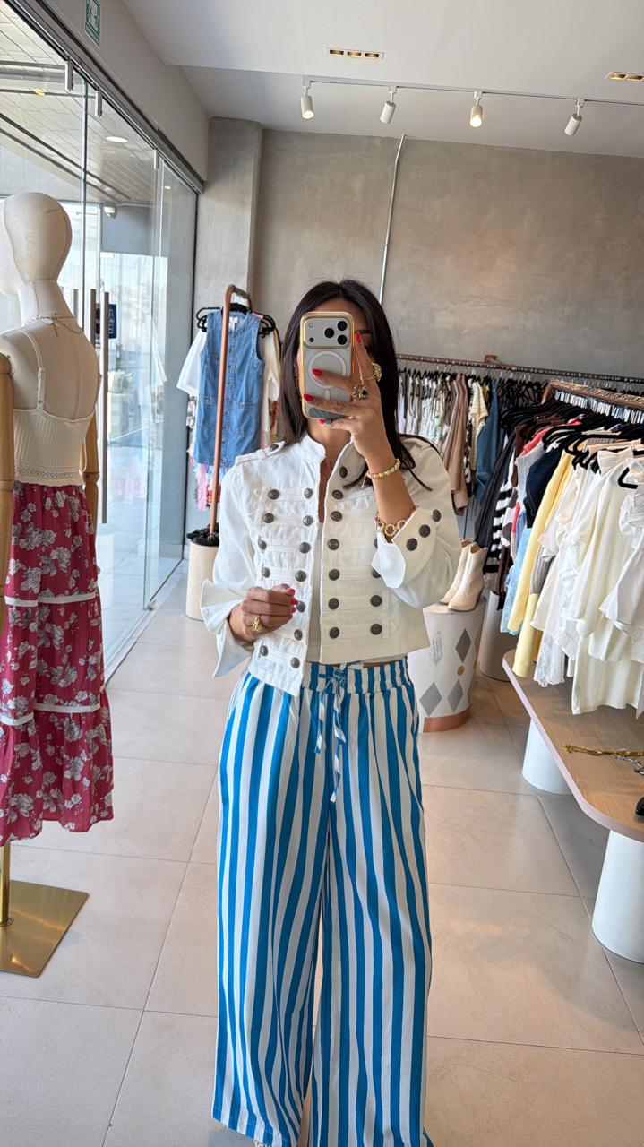 Pre order Pantalón azul rayado