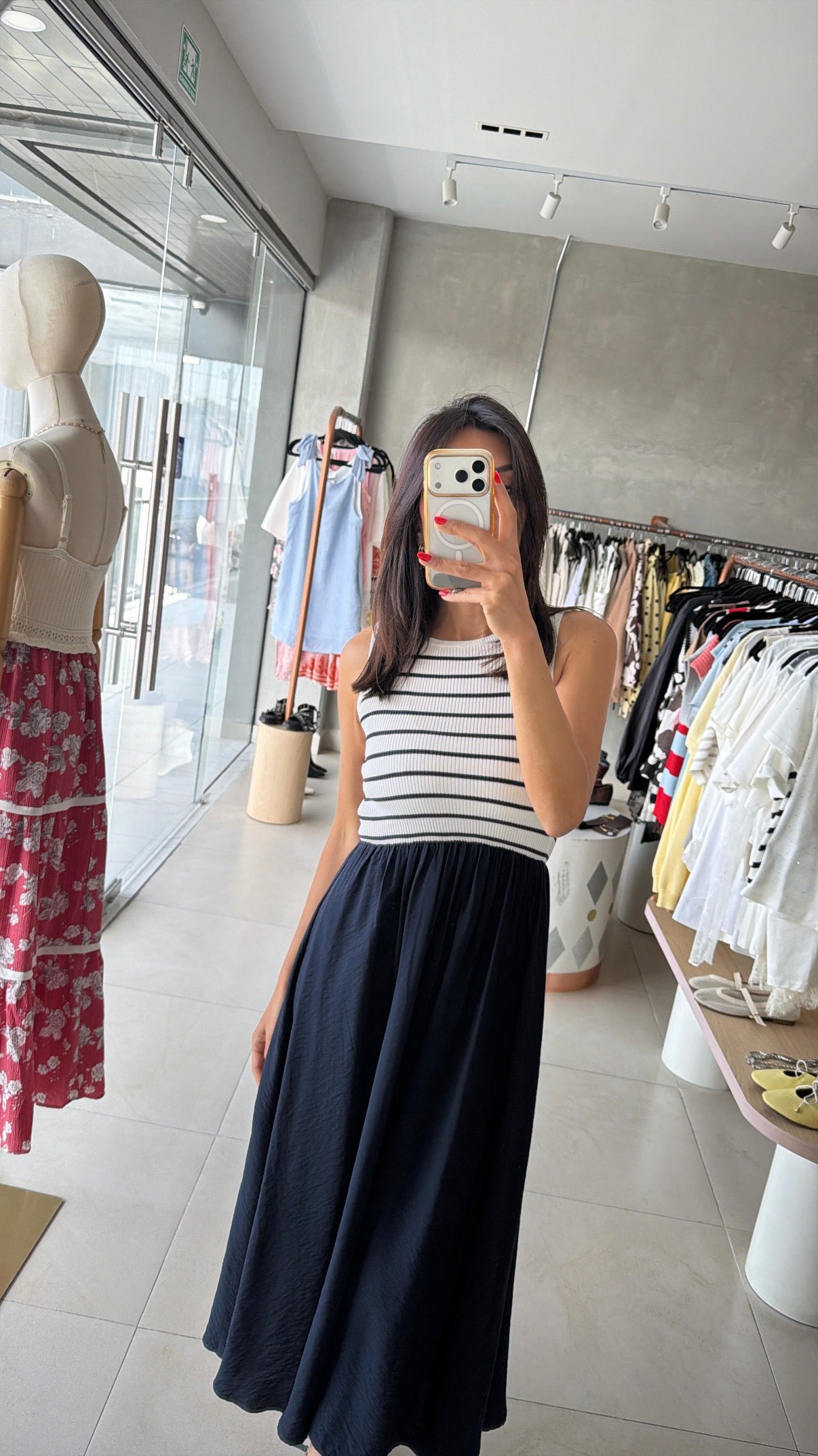 Maxi vestido azul marino