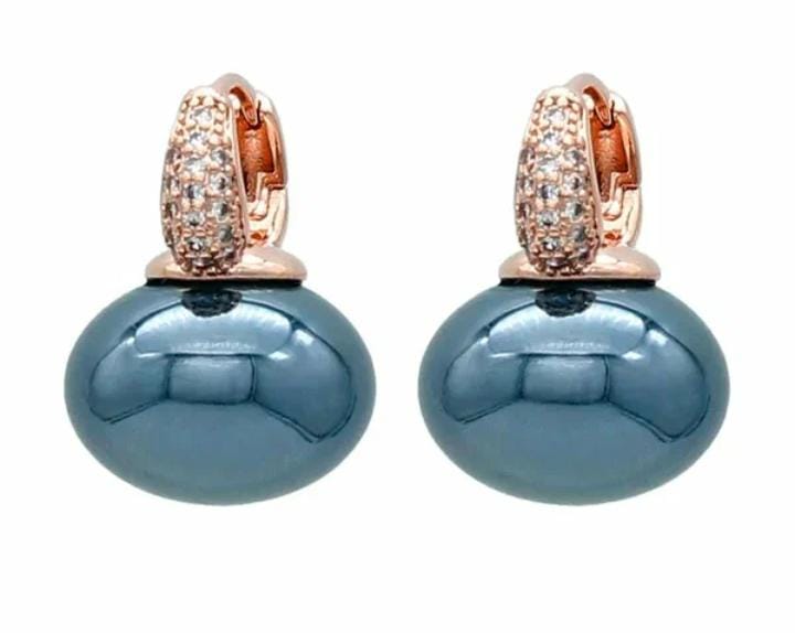 Pendientes con perla azul