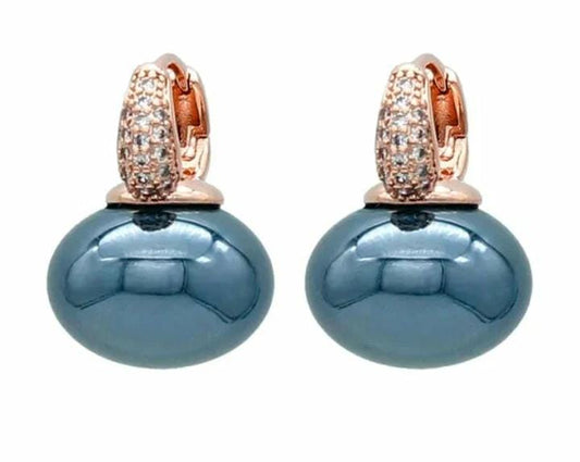 Pendientes con perla azul