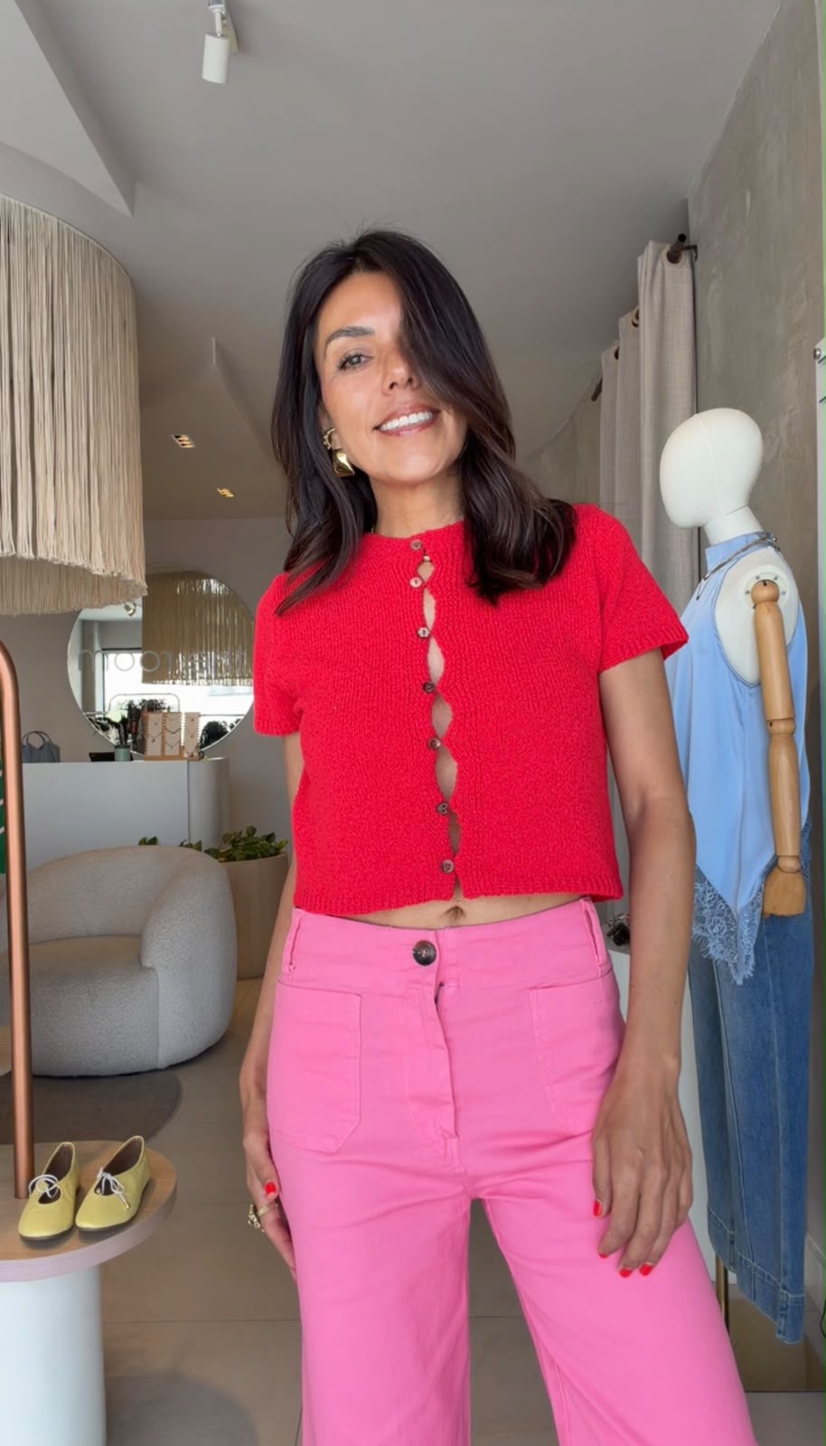 Blusa roja botones