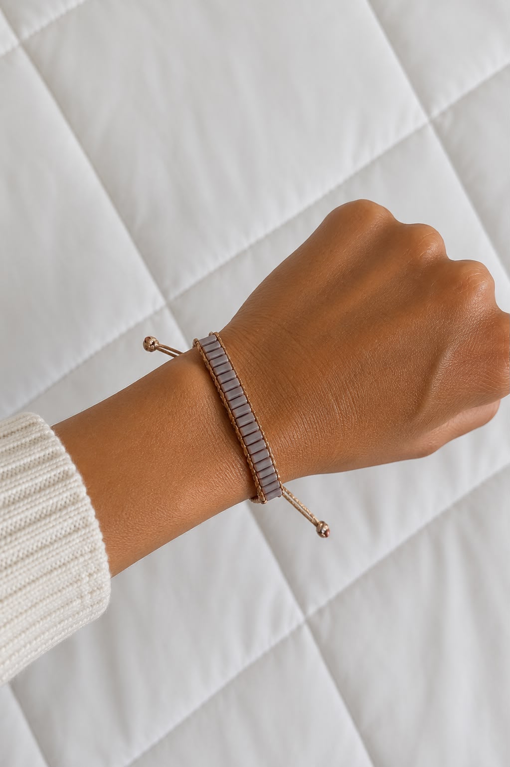 Pulsera zirconia beige ajustable
