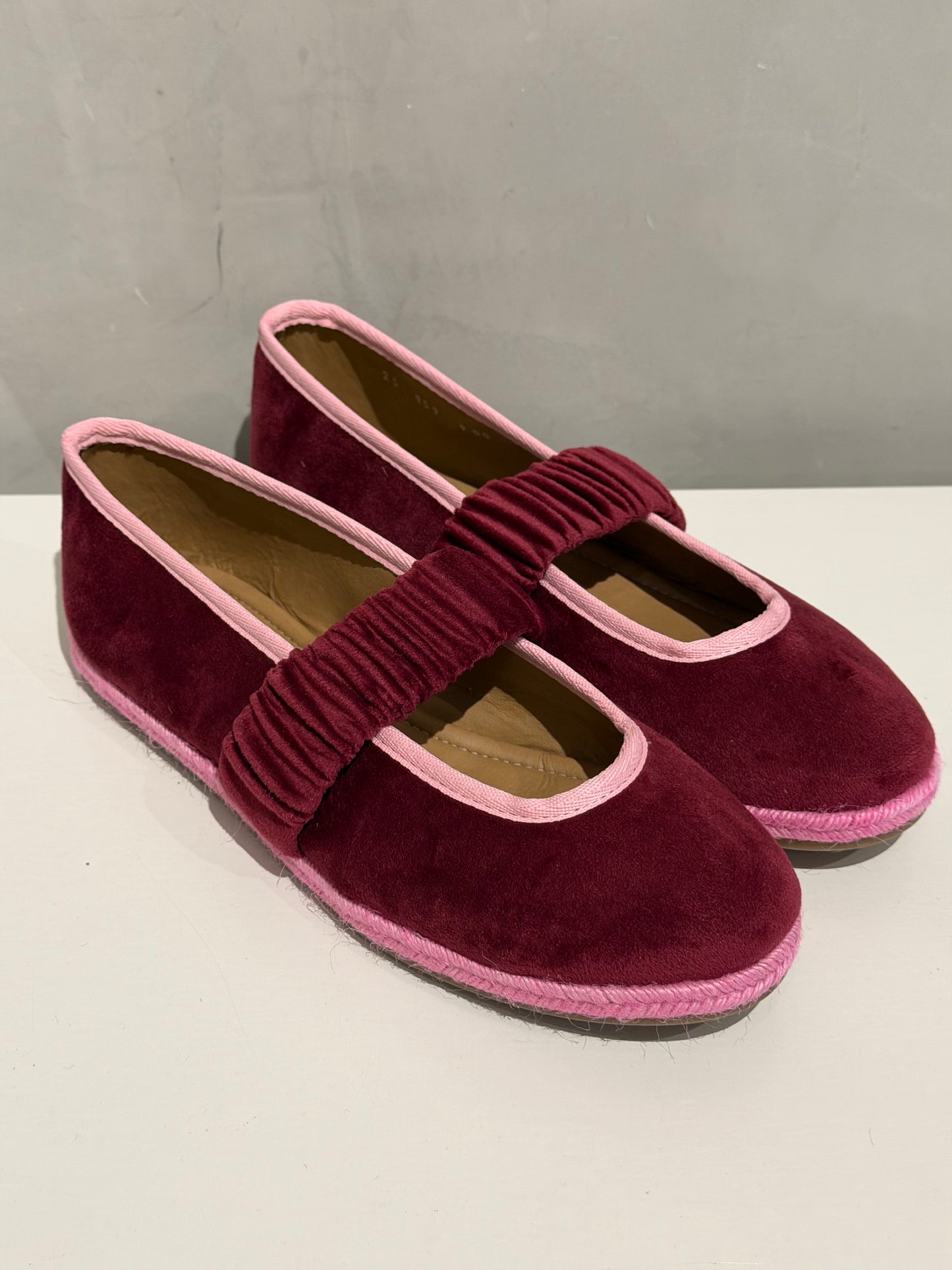 Flats magenta terciopelo