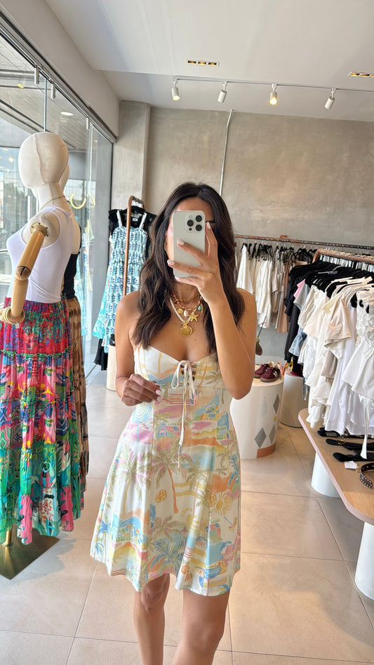 Vestido corto estampado