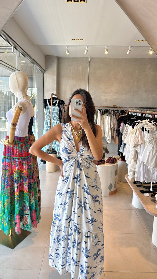 Vestido azul cut out