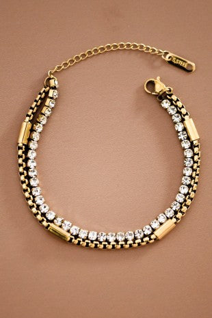 Pulsera doble brillos