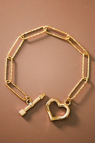 Pulsera cadena corazón