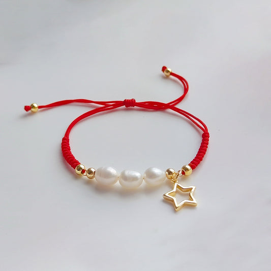 Pulsera roja hilo estrella