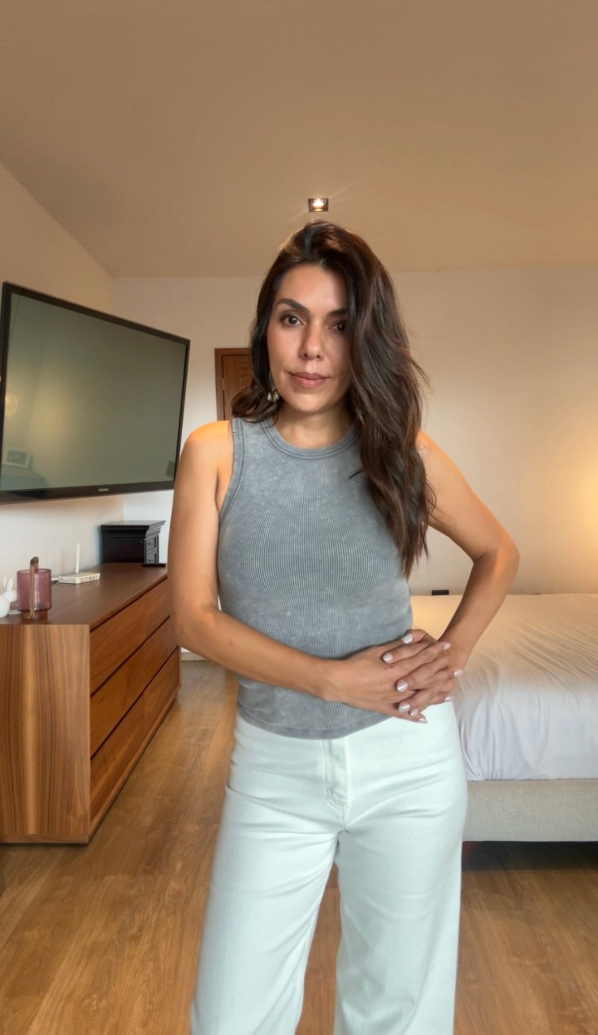 Tank top gris deslavada