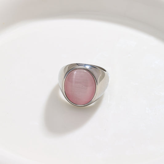 Anillo plateado con lila