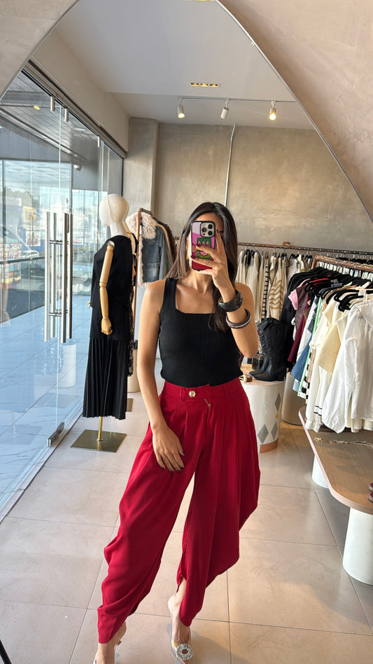 Pantalón balloon rojo