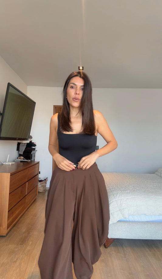 Pantalón balloon cafe