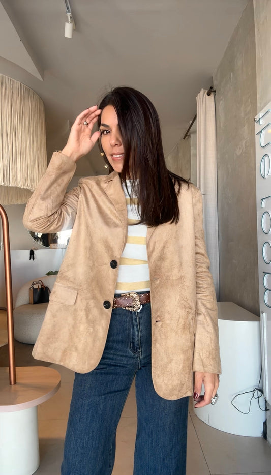Blazer camel tipo suede