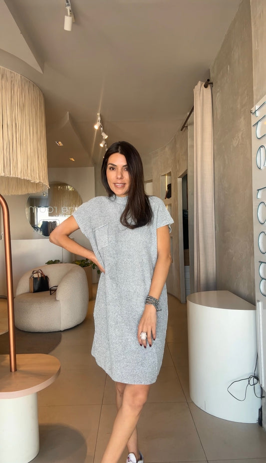 Vestido punto gris
