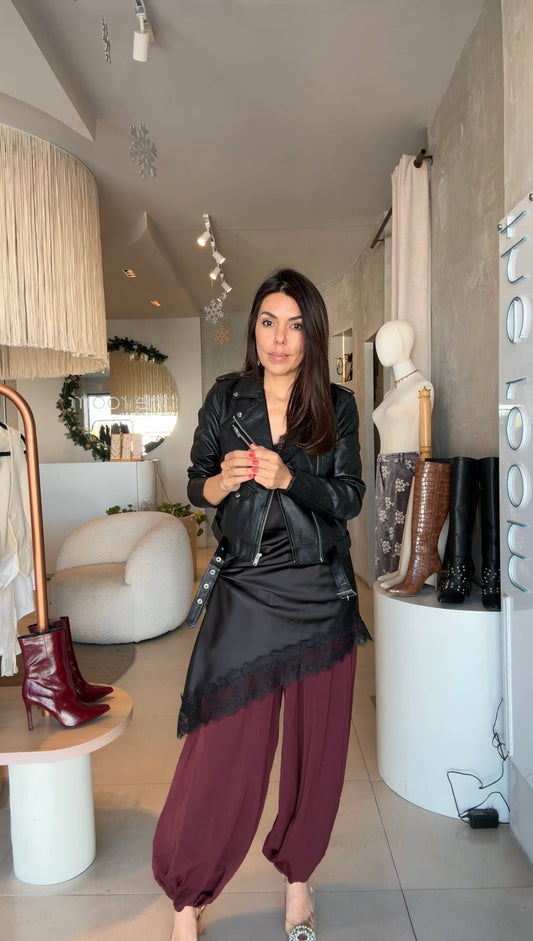 Pantalón ballon vino