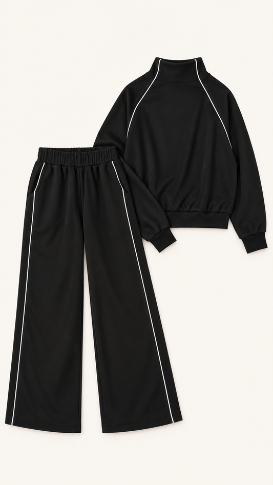 Set negro raya blanca