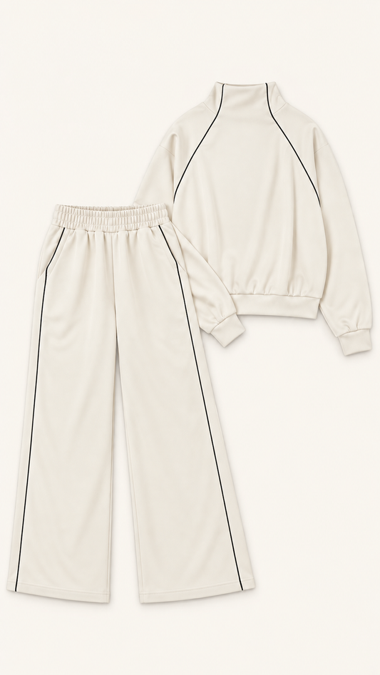 Set blanco raya negra