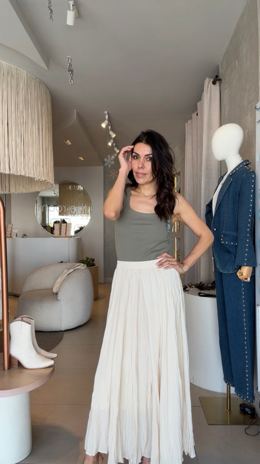 Maxi falda beige