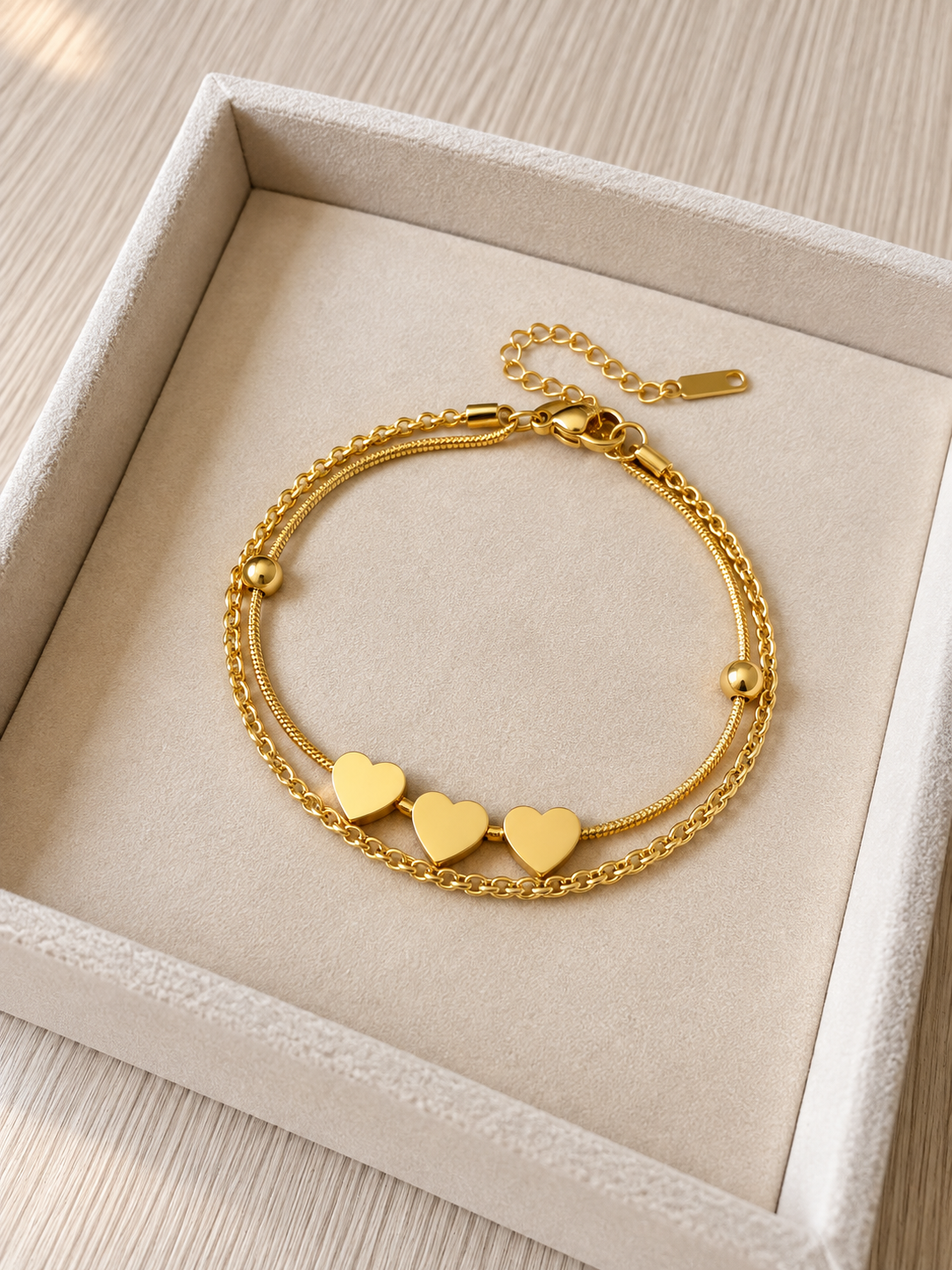 Pulsera triple corazon