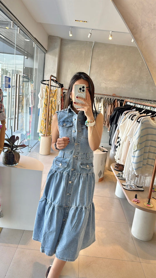 Maxi  vestido denim